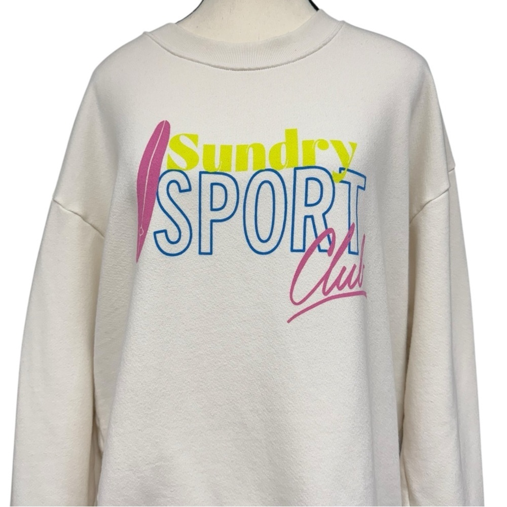 Sundry Sport Club Sweatshirt, Size Medium, Casual Pullover Clean Girl Sweater - Picture 5 of 12